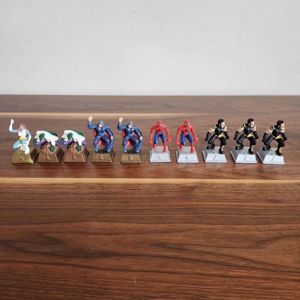 Marvel Pressman 2003 Chess Pieces Replacements X Men Super Hero Silver Gold
